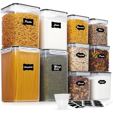 10 PCS Airtight Food Storage Containers Large Kitchen Canisters for Flour Sugar