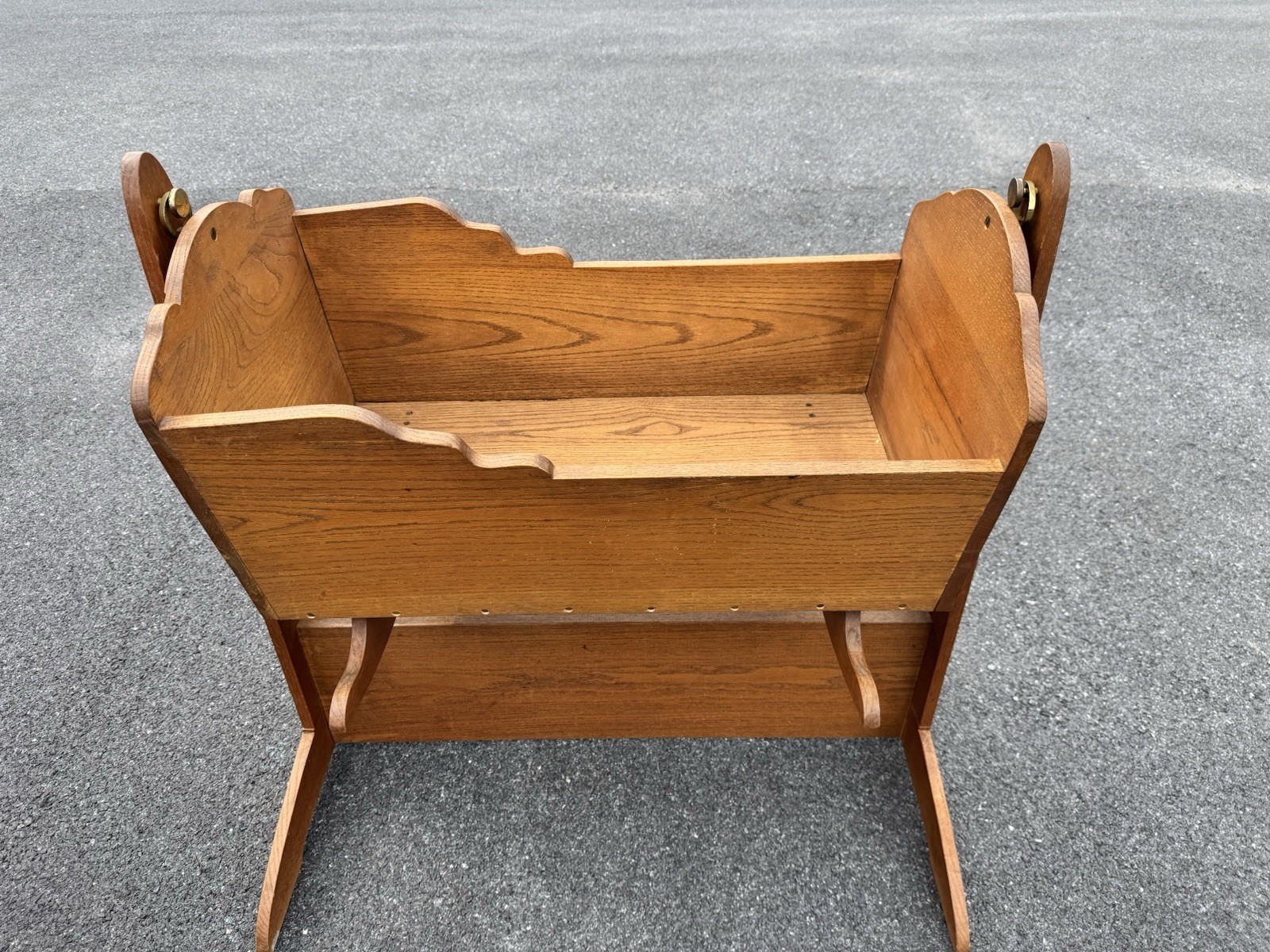 Antique Wooden Handmade Baby Cradle Crib Bassinet HEAVY 