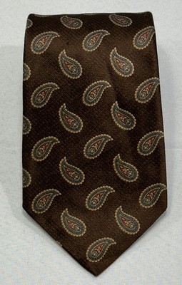 Robert Talbott Best Of Class Men's Handsewn Silk Brown Paisley Pattern Neck Tie