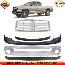 Front Bumper Chrome & Grille Assembly Kit For 2002-2005 Dodge Ram 1500 2500 3500