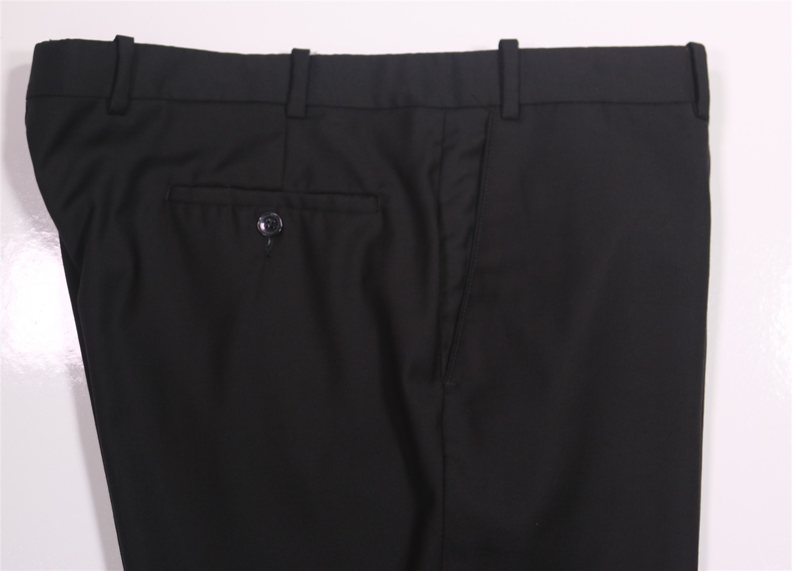 Peter Millar Solid Black Wool Flat Front Dress Pa… - image 2