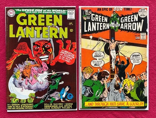 GREEN LANTERN 42  & 89 [Neal Adams art] -DC Comics Silver/Bronze Lot - VG+ to F+