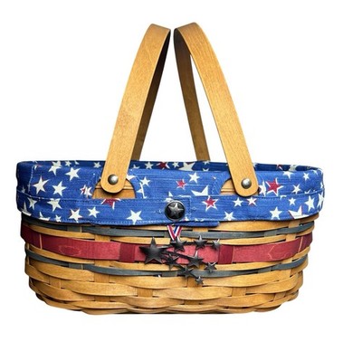 Longaberger Retired 2008 American Celebrations Oval Market Basket Combo
