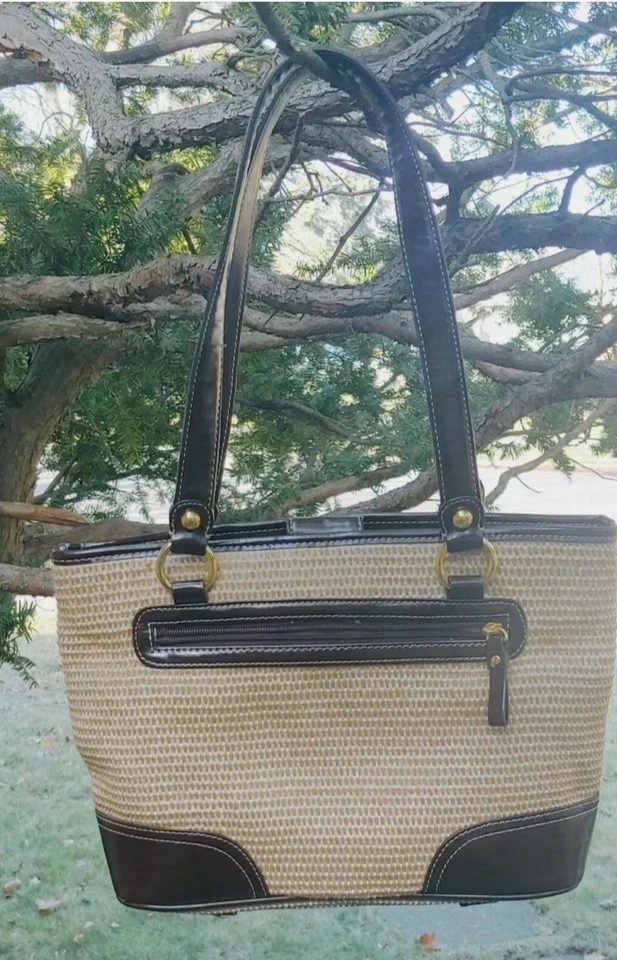 GIANI BERNINI Boho Mimbre Trenzado Paja Tejido Bolso de Hombro Bolso/Cartera Foto 2 de 4