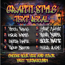 Custom Graffiti Style Name Vinyl Decal Sticker - Choose Size Color Hip Hop Custom Graffiti Style Name Vinyl Decal Sticker - Choose Size Color Hip Hop