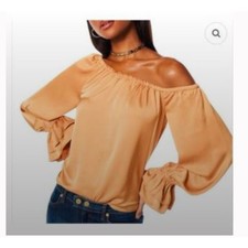 Ramy Brook  Murphy Off the Shoulder Long Sleeve Top XS Zinni Orange NWT 325