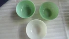 Vintage FIRE KING Jadeite & White Milk Glass Oven Ware 5" Cereal Soup Chili Bowl
