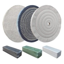 6PC 8 Inch Stainless Steel Polishing Buffing Wheel Kit for Bench Grinder