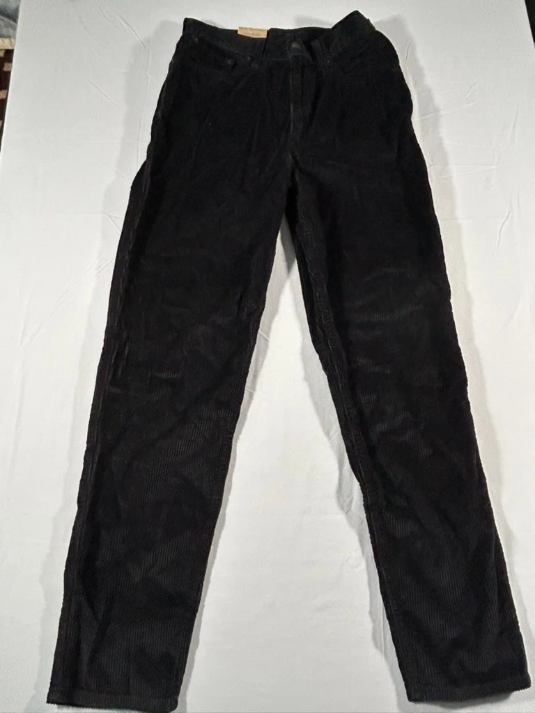 Levis High Waisted Mom Jeans Black Corduroy Pants Womens Size 27x30