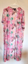 Women's Torrid 2 Chiffon Kimono Duster Floral Sheer Curvy Summer Lightweight