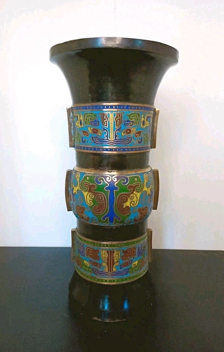 Pair Of Important Cloisonné Enamel Vases, Japan - 19th Cent