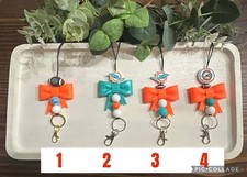 Silicone Beaded Lanyards ID Badges Miami Dolphins NFL Football