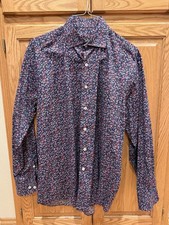 Alan Flusser Mens Multicolor Paisley Long Sleeve ButtonUp Dress Shirt Size Large