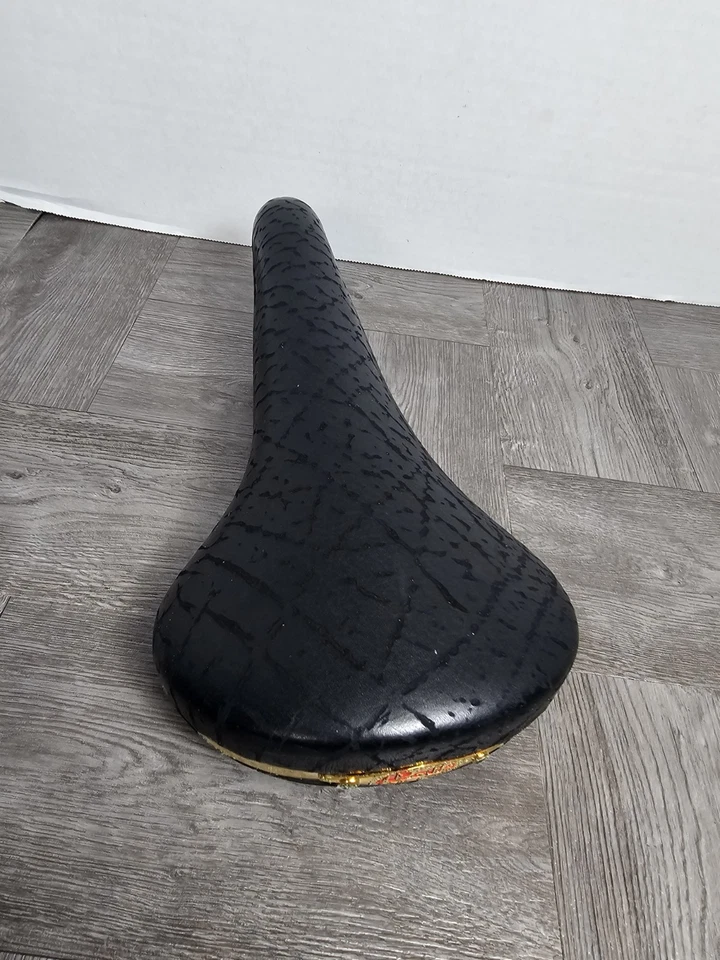 Sillín de bicicleta de carretera vintage SELLE SAN MARCO ROLLS cuero grano búfalo negro Foto 3 de 4