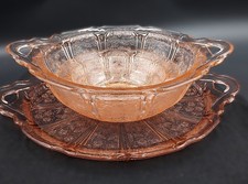 Vintage Jeannette Glass Co. Cherry Blossom Pretty Pink Depression Glass 3 Pieces