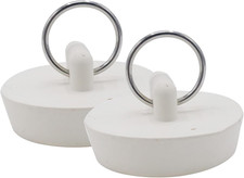 Pack of 2 Rubber Drain Stopper, 1-1/2 Inch to 1-5/8 Inch Bathroom Sink Stopper,