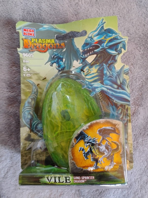 2005 Mega Bloks Plasma Dragons #9605 Vile Wind Sprinter Dragon -New Sealed M-