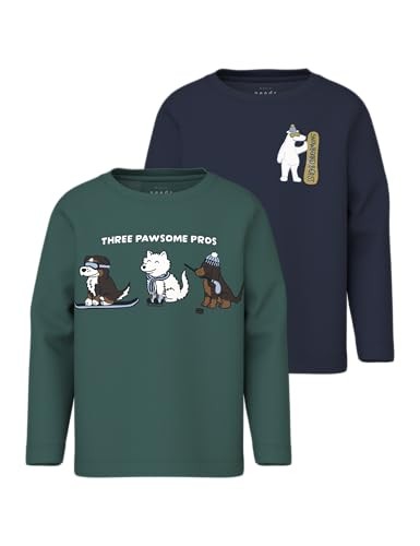 Jungen T-Shirt 2Er Pack Name It Nmmvux, Bistro Green, 98 Cm, Baumwolle-image