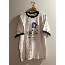 Vintage Anvil Monsanto Ethanol Corn Ringer T-Shirt XL White Navy E85 Graphic