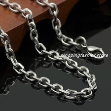 16"-36" Acero Inoxidable Plata Hombres Mujeres Cruz 3MM Eslabón Collar Cadena Dije