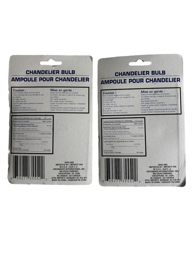 2 Chandelier Bulb 2 Packs 40 Watt Soft White Clear NEW - Picture 2 of 2