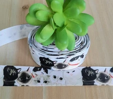 I" (1 YD) Cat Grosgrain Ribbon Animal Collar Kitty Feline Rescue Cat Hair Bow