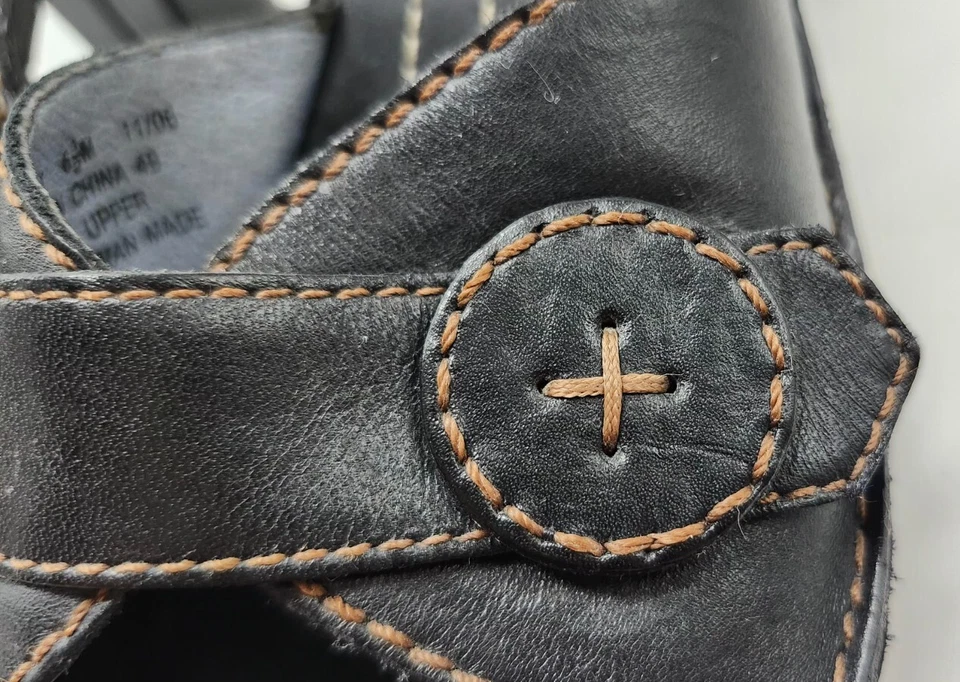 Indigo by Clarks Sandalias Sin Cordones de Cuero Negro Tacón Alto Estrellas Zapatos Talla 6.5M Foto 4 de 4