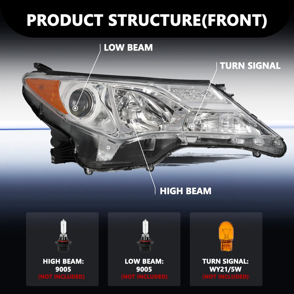 Juego de montaje de faros para Toyota RAV4 RAV-4 2013 2014 2015 Foto 3 de 4