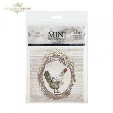 Farmhouse Bird Wreaths | Mini Rice Paper Set | 6" x 6" Decoupage