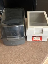 LOT OF 2 VINTAGE 3.5" FLOPPY DISK COMPUTER STORAGE CASE BOXES - STAPLES FELLOWES