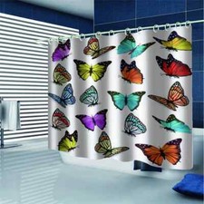 Many Butterflies Flying 3D Shower Curtain Waterproof Fabric Bathroom Decoration