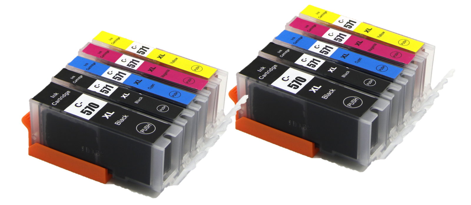 Pack De 2 Cartouches D'encre Magenta C-571M Compatibles Canon PIXMA MG5750, MG6852, TS5050, TS8050