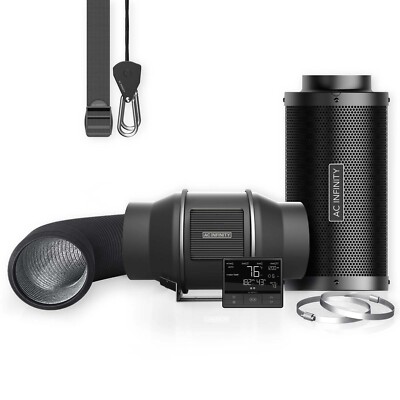 Air Filtration Kit PRO 6'', Inline Fan with Smart Controller, Filter and Ducting