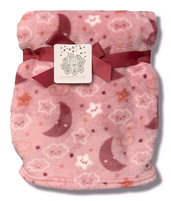 BLANKET PLUSH - LITTLE JOY GIRLS 243 - MOON PINK - BABY TODDLER CRIB STROLLER