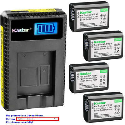 Kastar Battery LCD USB Charger for Sony NP-FW50 Sony NEX-5 NEX-5N NEX-5R NEX-5T