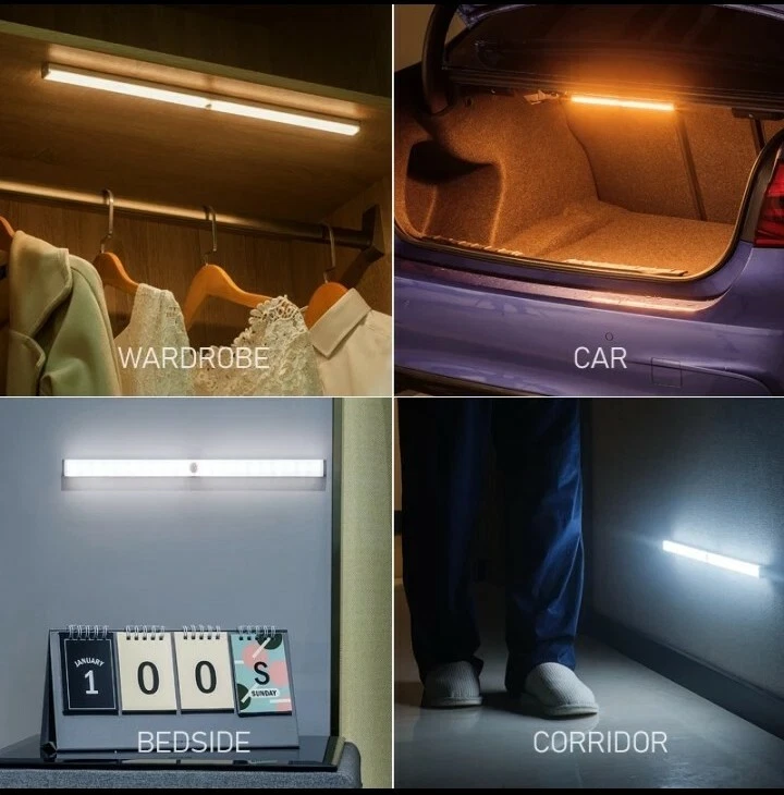 Lampe LED à Capteur De Mouvement Sans Fil - Recharge USB - Pour Placard, Cuisine