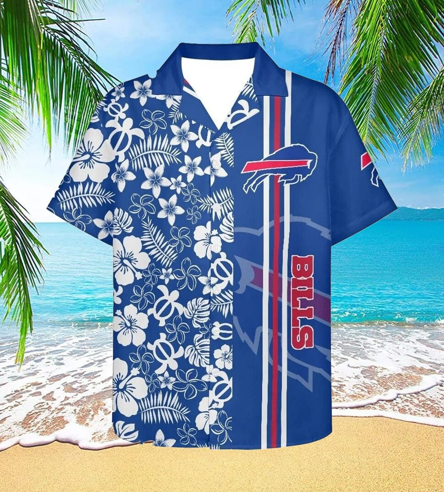 Buffalo Football Team Billss Hawaiian Button Down Shirt Unisex Adults
