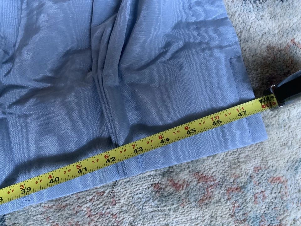 "PAR de paneles de cortina de satén forrados pesados 48 X 80"" forrados con peso pellizco-pliegue" Foto 4 de 4