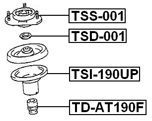 FRONT Strut Mount - For Toyota AVENSIS 1997-2003 OEM 48609-05010