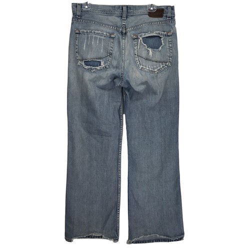 mens destroyed bootcut jeans