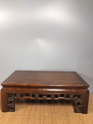 Old Chinese Ancient  Huanghuali Wood Dynasty Bamboo Design Tea Table Desk