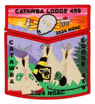 OA CATAWBA LODGE 459 BSA MECKLENBURG COUNTY 2024 NOAC FLAP 2-PATCH TIPI BEEHIVE!