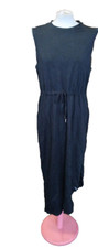 SUPERDRY Jersey Drawstring-Waist Black Long Dress 16 XL. JE9