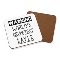 Warnung World's Grumpiest Raver Untersetzer GeträNke Lustig Tanzende Club