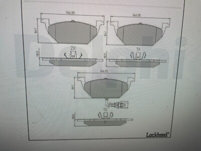 その他 B Delphi OEM Front Brake Pads For VW Jetta Beetle Golf City Jetta