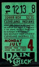 1955 BASEBALL TICKET YANKEES SENATORS INDIANS RALPH KINER HR BOB LEMON PINCH HIT