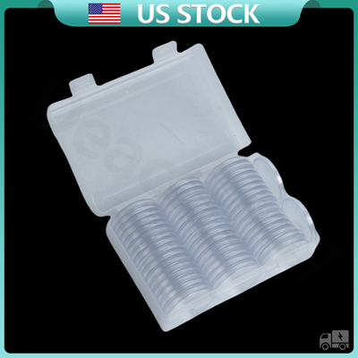 #ad 50PCS Direct For Airtight 40.6 mm Silver 1 oz Coin Holders Capsules $9.99