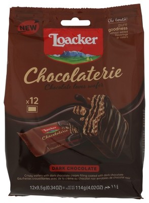 Loacker Chocolaterie Dark Chocolate Wafer Cookies 12