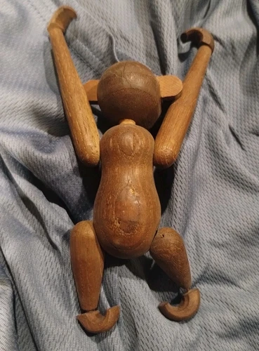Vintage Danish MCM Wooden Hanging Jointed Monkey Kay Bojesen Style CRAFT TOY - Picture 3 of 4