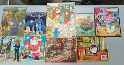 Vintage 1950s Frame-Tray Puzzle Lot Disney Cisco Kid Howdy Doody +